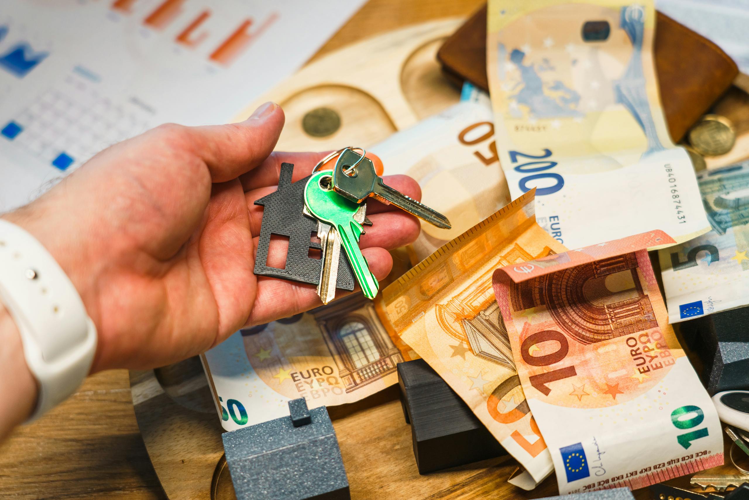House Keys Euro Banknotes Real Estate Investment Concept